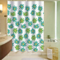 Simple design polyester fabric sunflower bathroom shower curtain with hookless